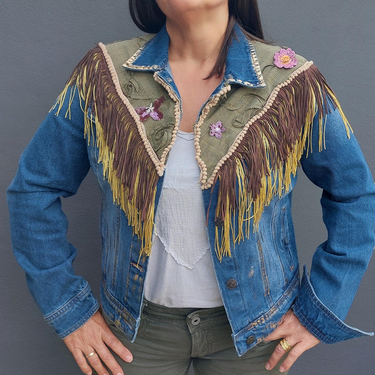 Customised denim jacket | Hand made Customized Denim Jacket|Limited edition custom jacket | Custom jacket for her | Christmas gift