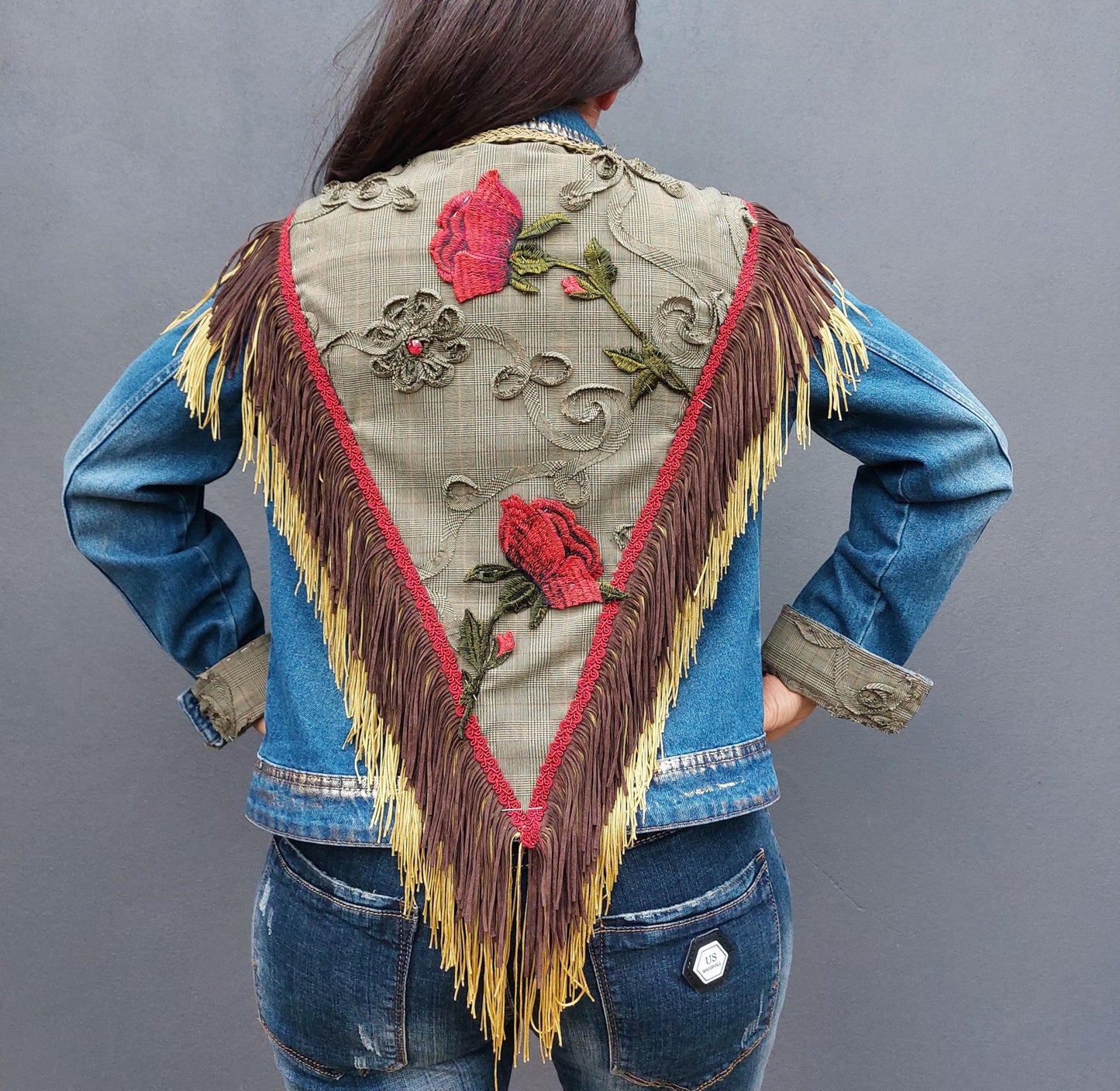 Customised denim jacket | Hand made Customized Denim Jacket|Limited edition custom jacket | Custom jacket for her | Christmas gift