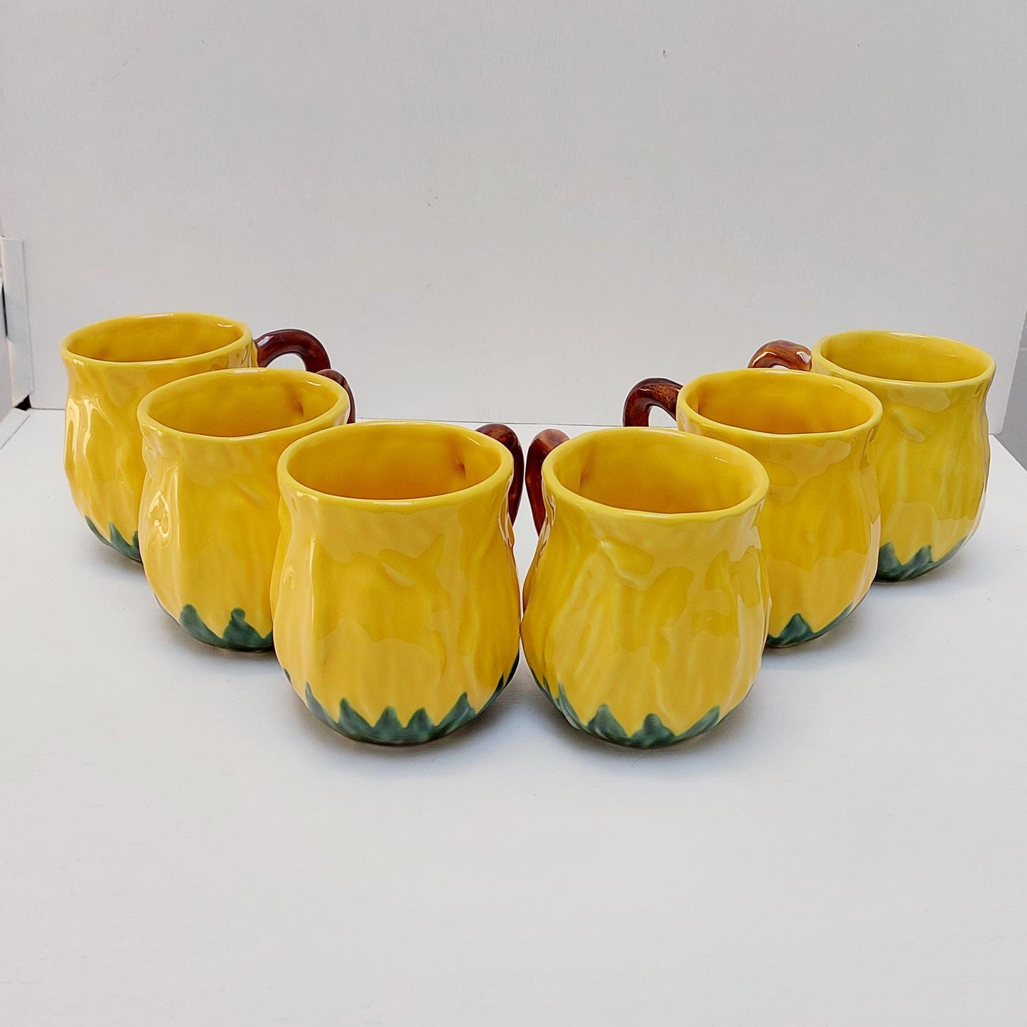 Hand-Painted Ceramic Mug, Sunflower Collection, Portuguese Pottery