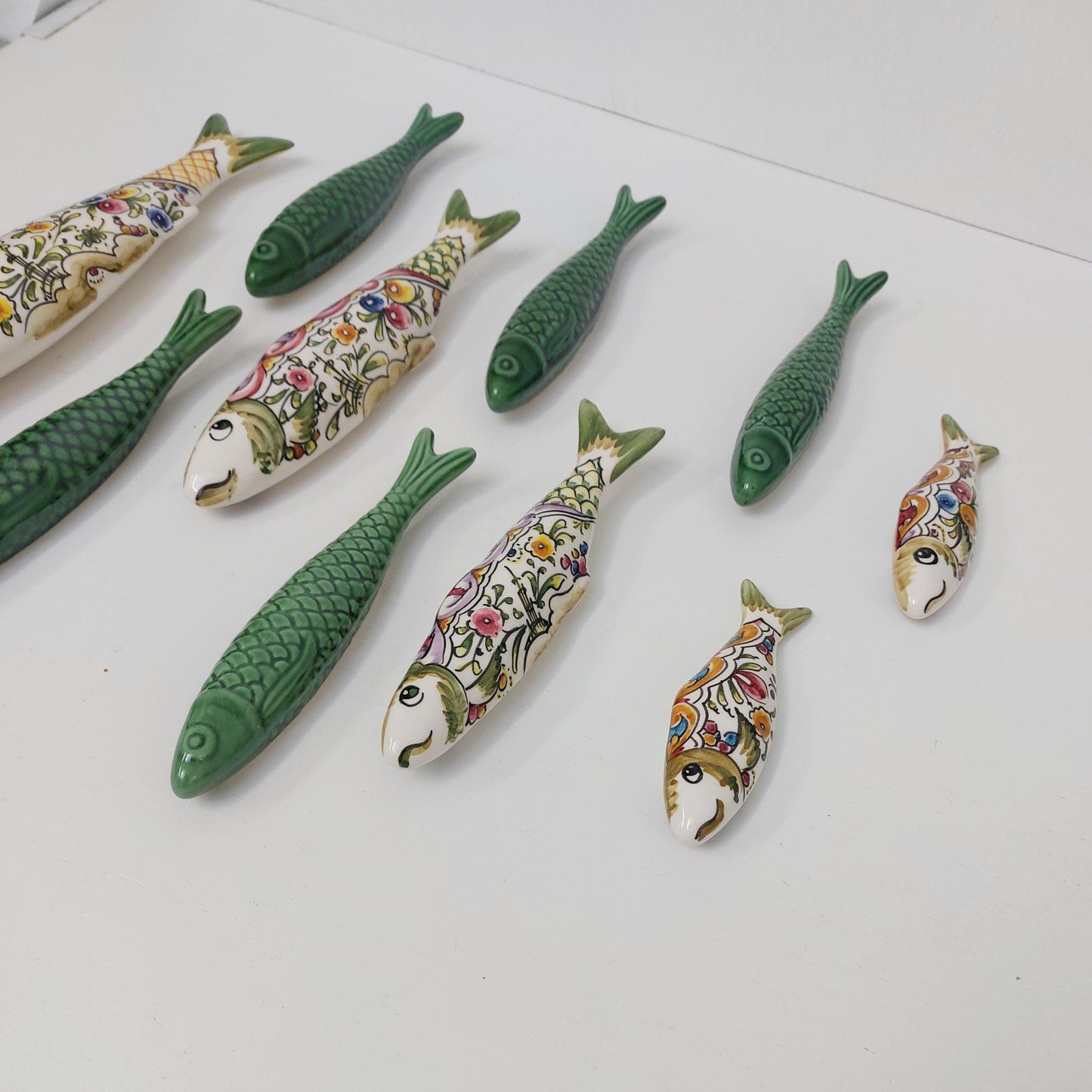 Hand-Painted Ceramic Sardines Wall Art, Portuguese Decor, Set of 4
