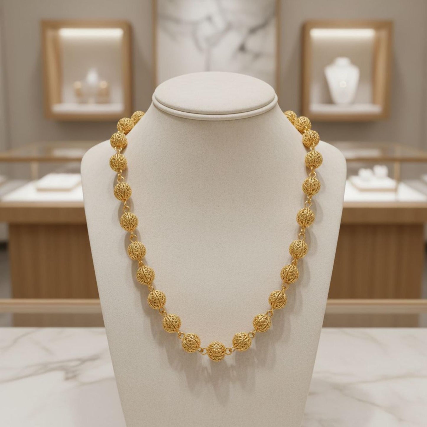 Viana Bead Necklace: Portuguese Filigree Jewelry