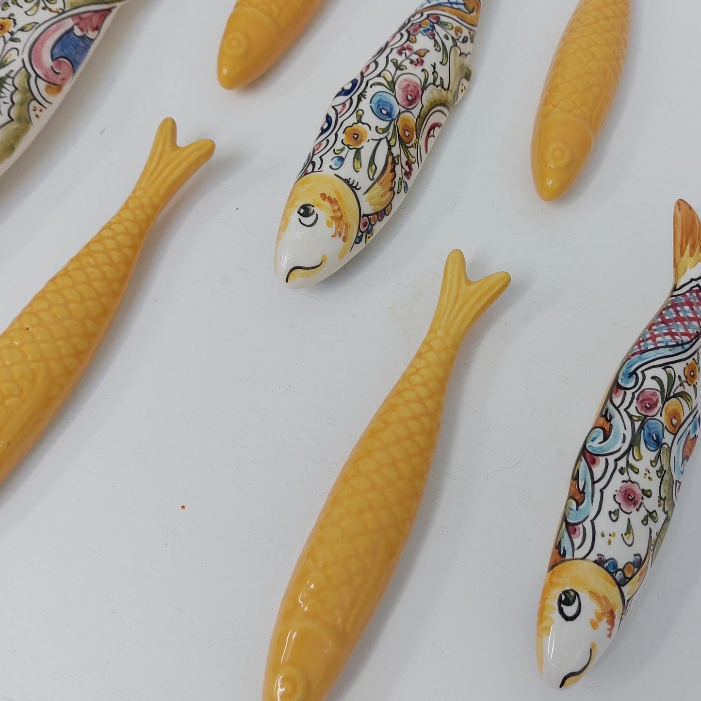 Ceramic sardines Set of 10, Portuguese sardines wall art, sardines wall decoration, traditional ceramic, Portuguese ceramic