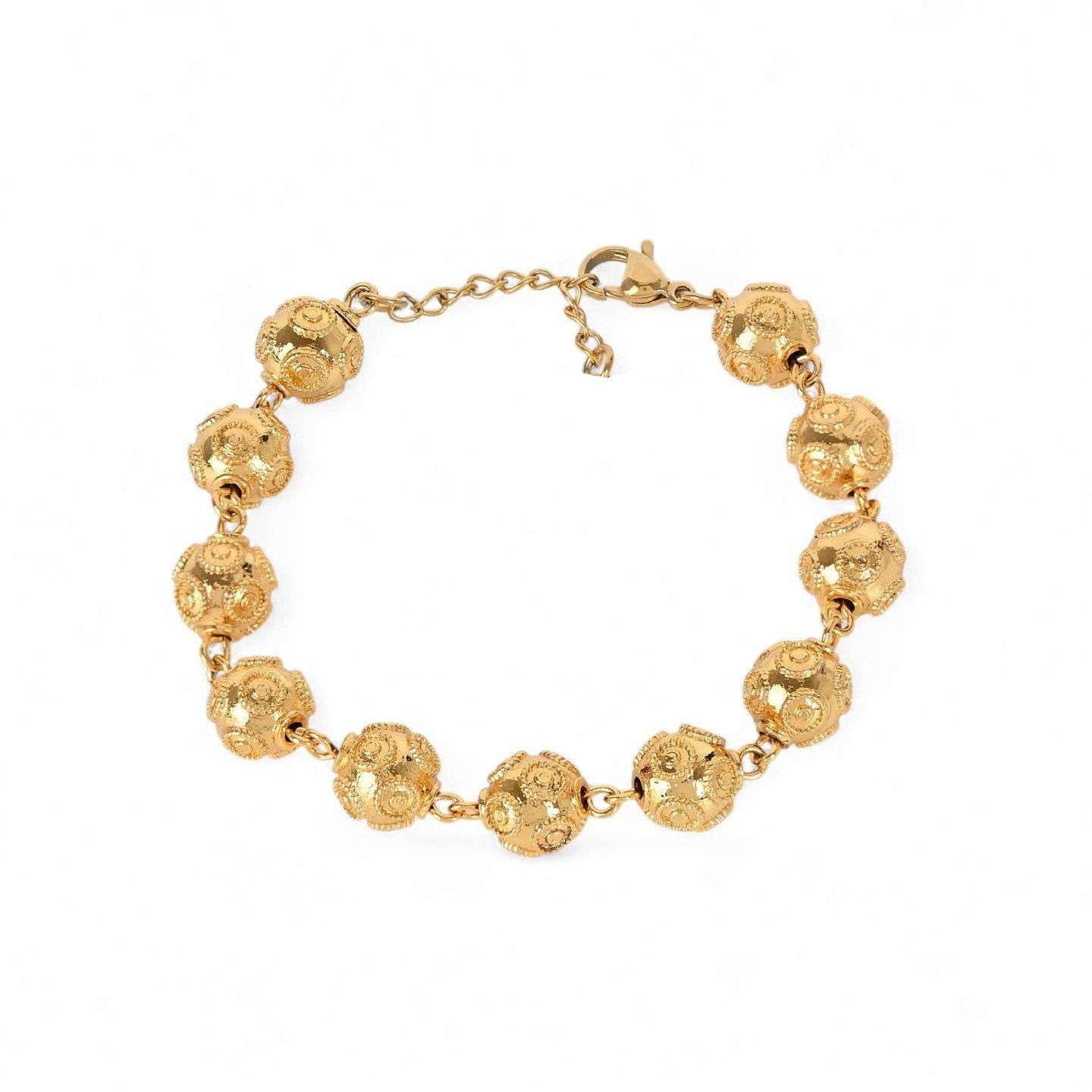 Gold-Plated Viana Beads Bracelet | Portuguese Filigree Jewelry