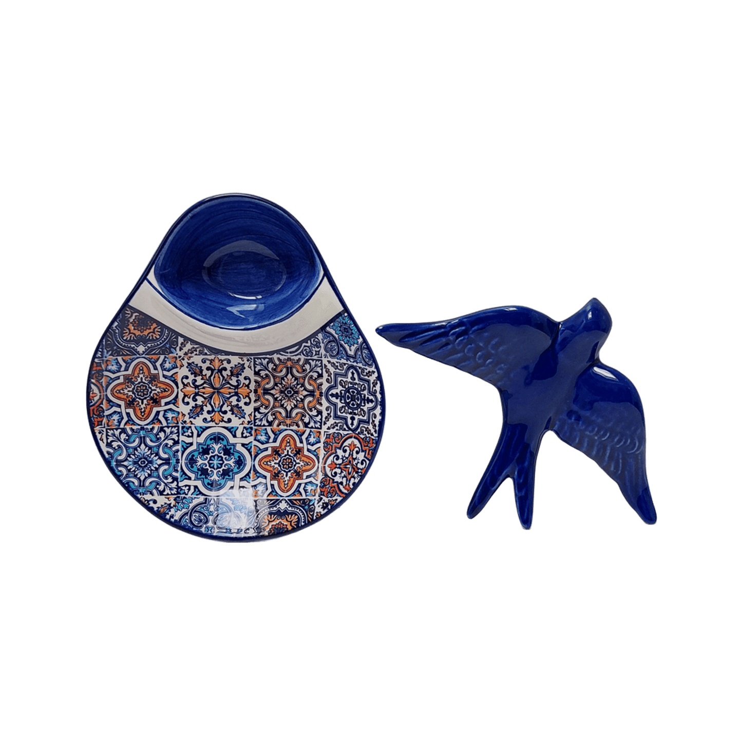 Portuguese olive dish, Portuguese Gift, Ceramic Tile Olive dish, Appetizer dish, Portuguese Ceramic Swallow, Portuguese dish for olives pits