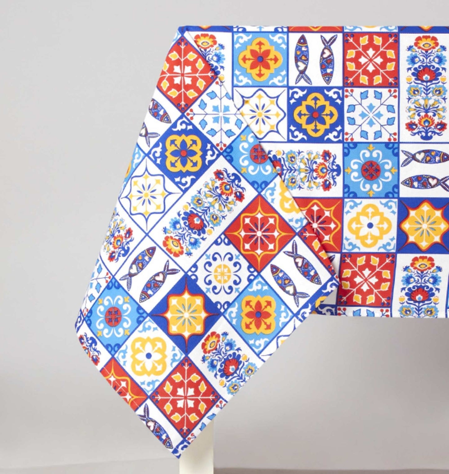 Portuguese tiles tablecloth,Portugues tiles apron, Portuguese Tiles tea towel