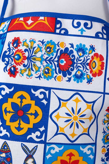 Portuguese tiles tablecloth,Portugues tiles apron, Portuguese Tiles tea towel