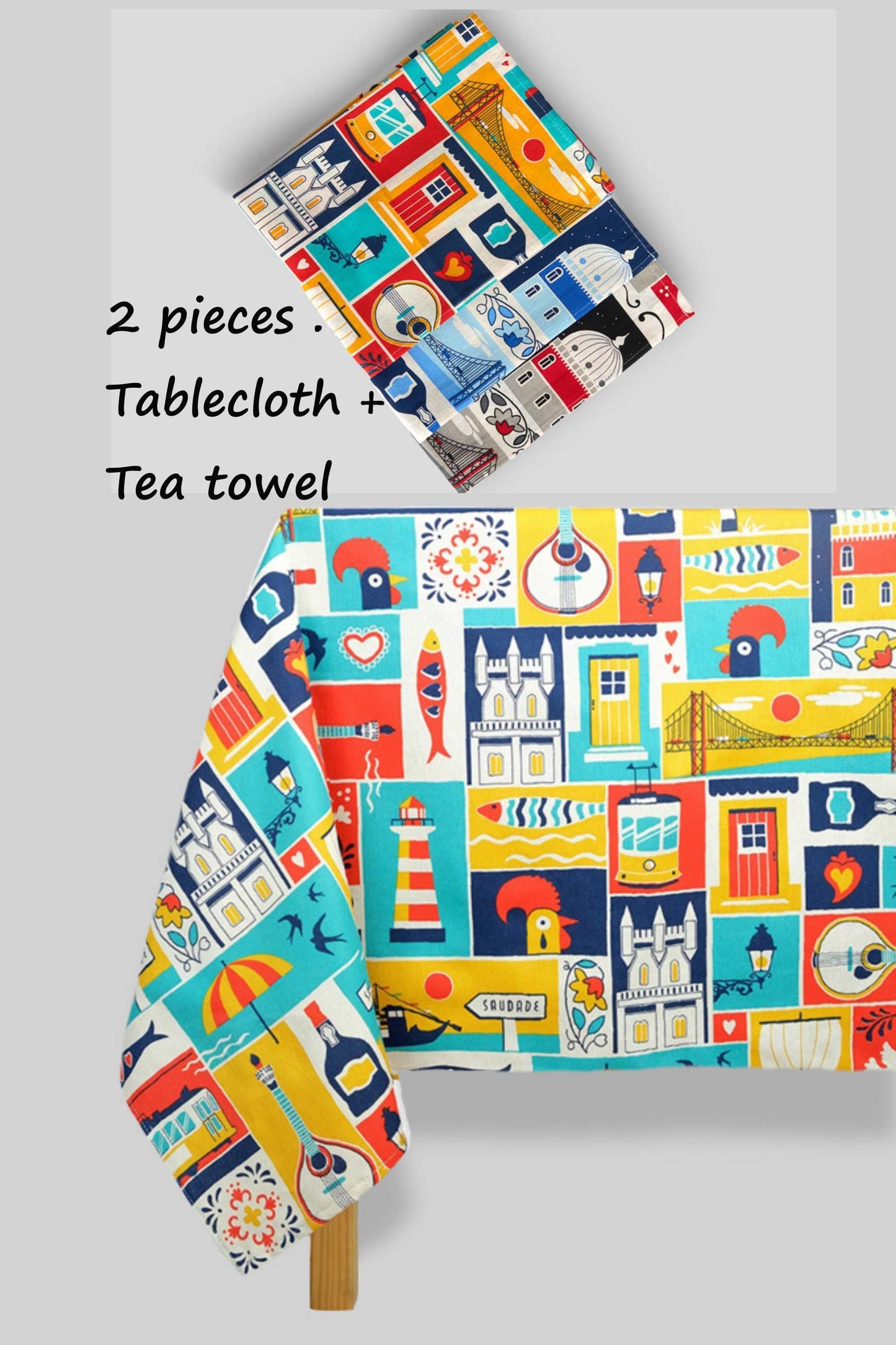 Portuguese tablecloth, Tablecloth saudade, Portuguese kitchen accesories,