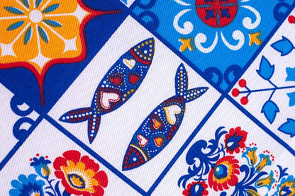 Tradictional Portuguese Tablecloth, Tipical Portuguese Tablecloth, Portuguese tiles tablecloth,