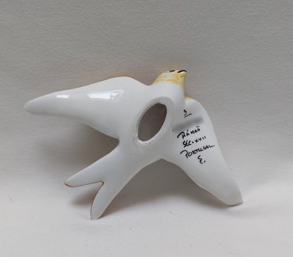 Hand Painted Ceramic Swallow and Sardine Set, Portuguese Wall Decor