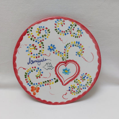 Ceramic trivet, Hand painted ceramic trivet, Portuguese Ceramic hand painted trivet,
