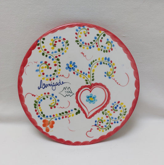 Hand Painted Portuguese Ceramic Trivet, Kitchen Decor (23cm)