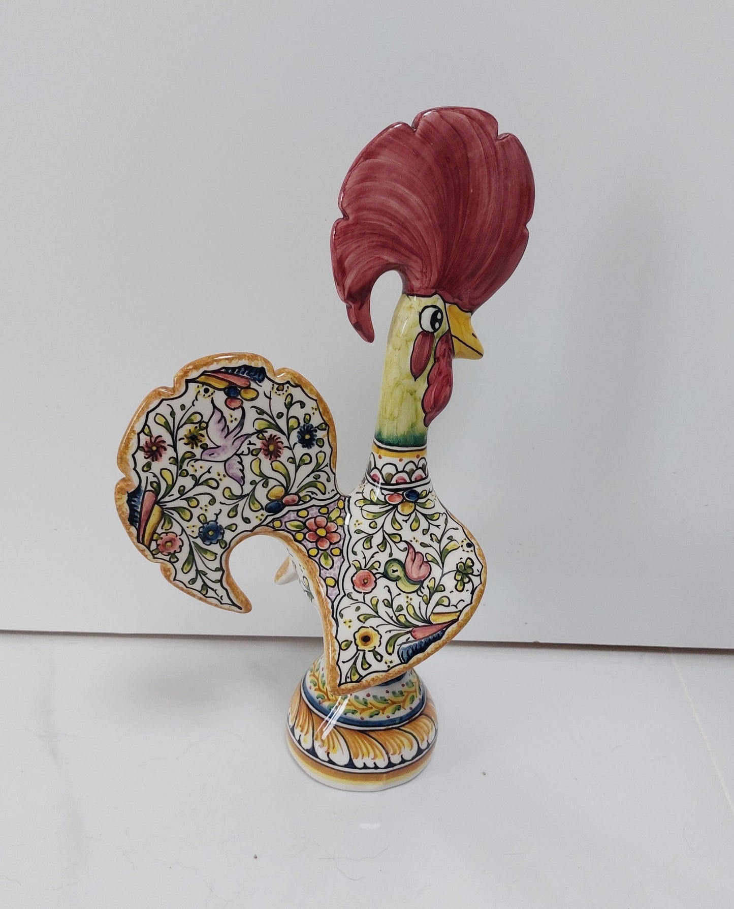 XL Portuguese Rooster | Barcelos Rooster | Hand Painted Ceramic Rooster | Singular Gift | Rustic Rooster | Multicolor Portuguese Rooster