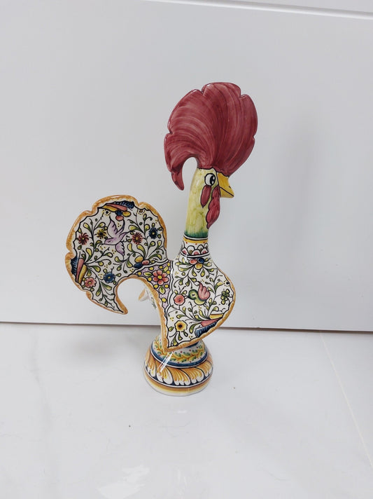 XL Portuguese Rooster | Barcelos Rooster | Hand Painted Ceramic Rooster | Singular Gift | Rustic Rooster | Multicolor Portuguese Rooster