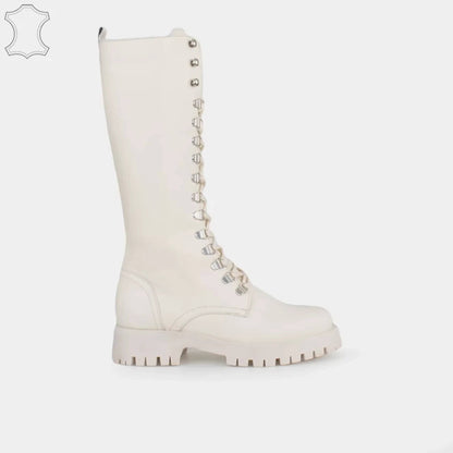 Women's high boots, women's white high boots, women's thick sole boots, women's winter boots, thick winter boots