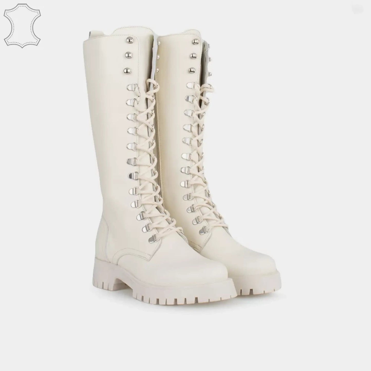 Women's high boots, women's white high boots, women's thick sole boots, women's winter boots, thick winter boots