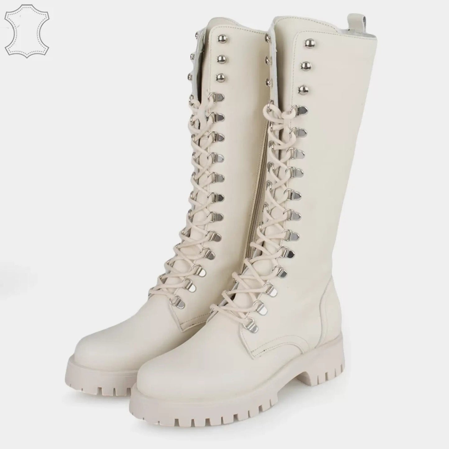 Women's high boots, women's white high boots, women's thick sole boots, women's winter boots, thick winter boots