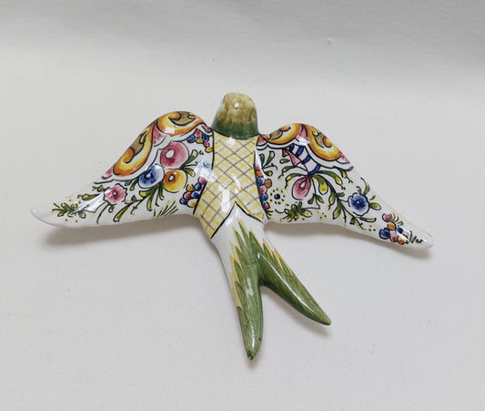 Hand-Painted Ceramic Swallow, Portuguese Wall Decor