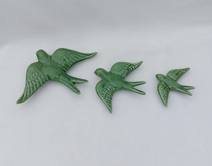 Ceramic Swallows Green Caldas