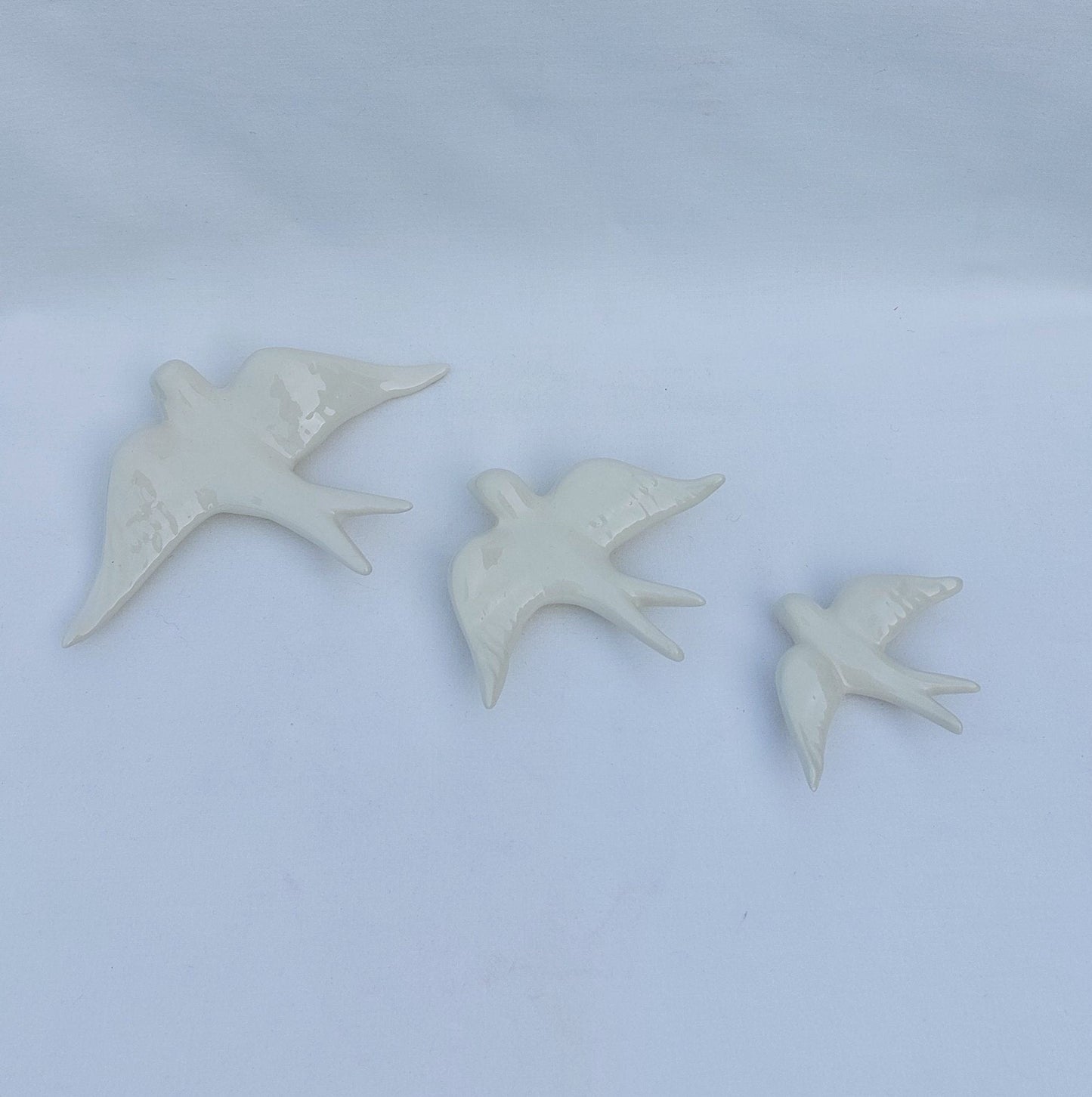 3 Ceramic Swallows White