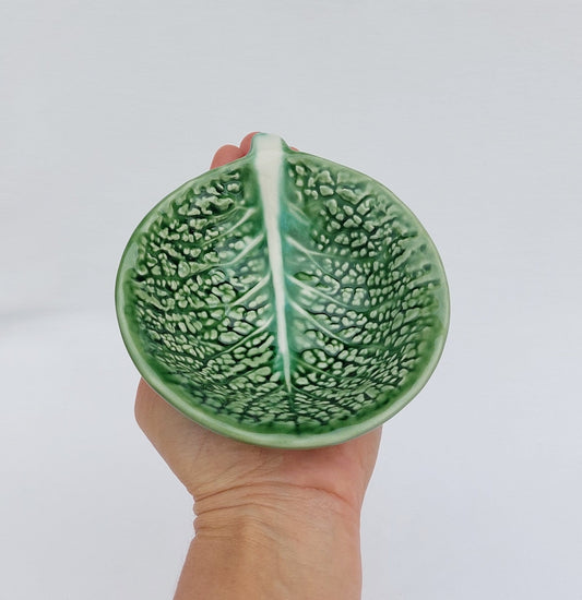 Sushi Soy Sauce bowl, Sauce bowl, Ceramic bowl for sauce, Ceramic bowl handmade pottery, Portuguese ceramics, Ceramic Cabbage leaf design