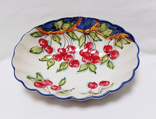 Decorative Tray for dining table| Salad tray| Serving tray| fruit tray| Oval ceramic tray| Portuguese hand painted ceramic