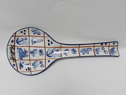 Ceramic Tile Spoon Rest| Traditional portuguese ceramic| Hand painted ceramic| Traditional ceramic for kitchen| Gifts for chefs