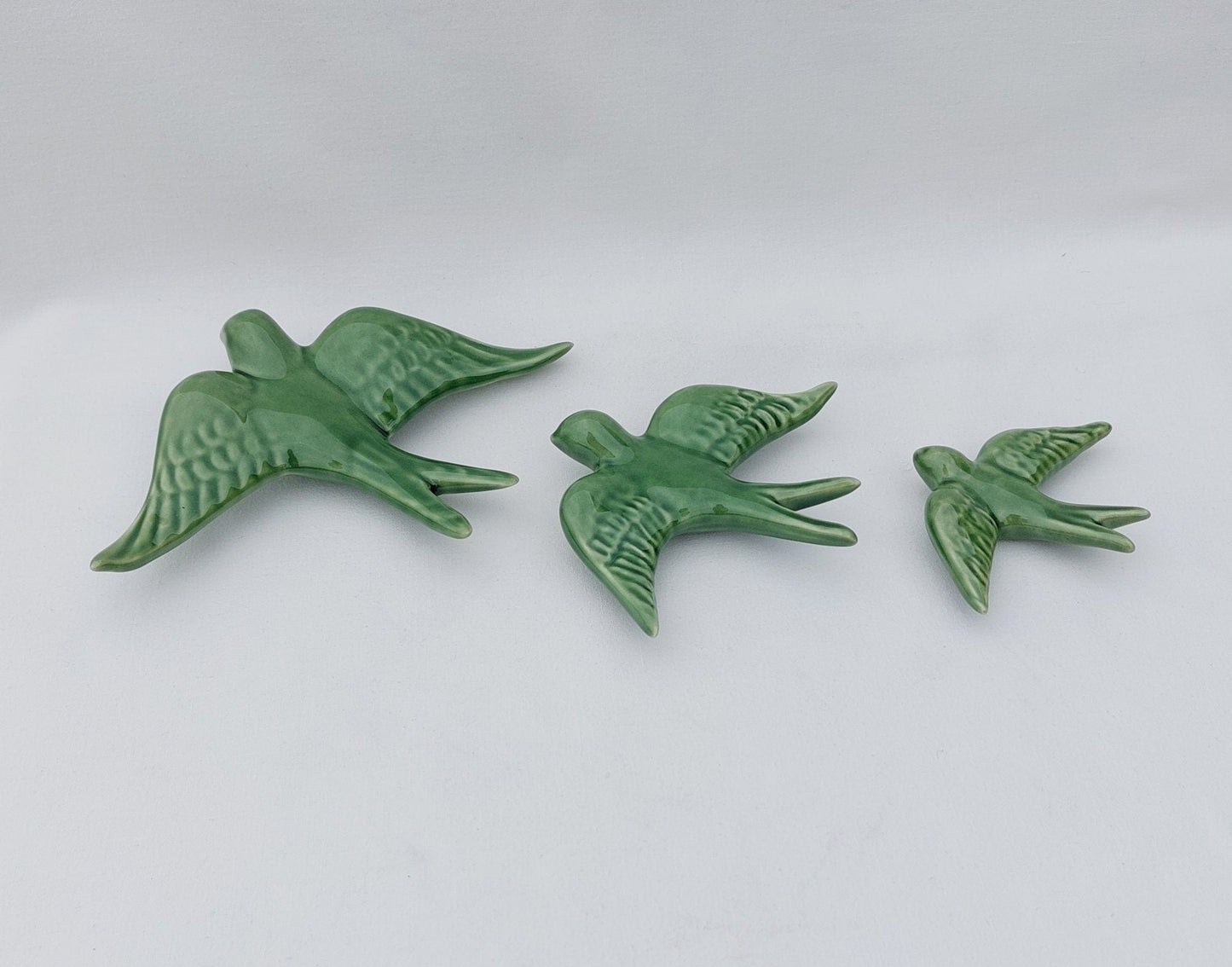 Ceramic Swallows Green Caldas