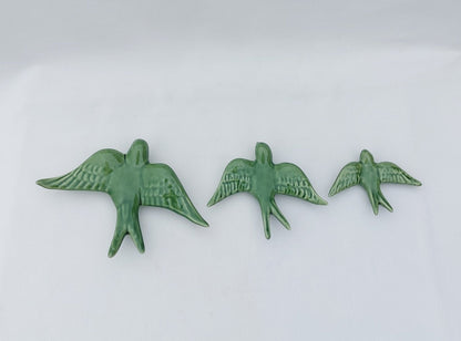 Ceramic Swallows Green Caldas