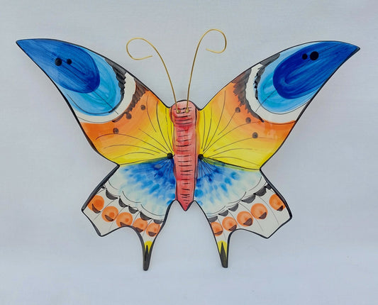 Hand-Painted Ceramic Butterfly Wall Art, Portuguese Folk Art
