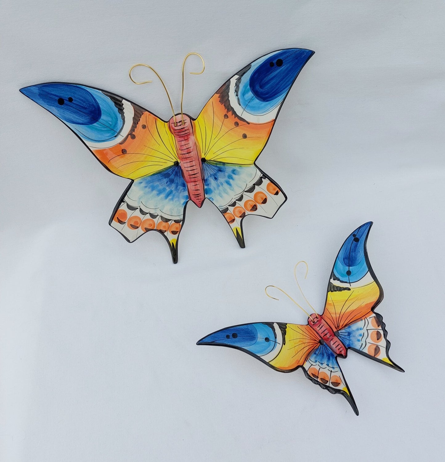 Set 2 Ceramic Butterfly Set | Decorative Butterfly | Hand painted ceramic butterfly| Butterfly wall decoration