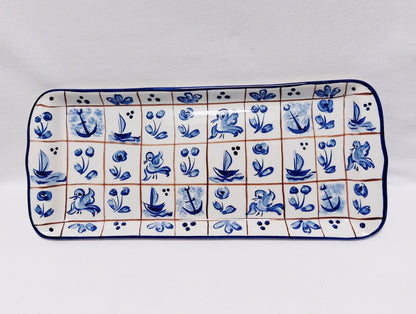 Appetizer Ceramic Tray | Cake Tary| Serving Tray | Rectangular Tray | Portuguese Dinnerware |