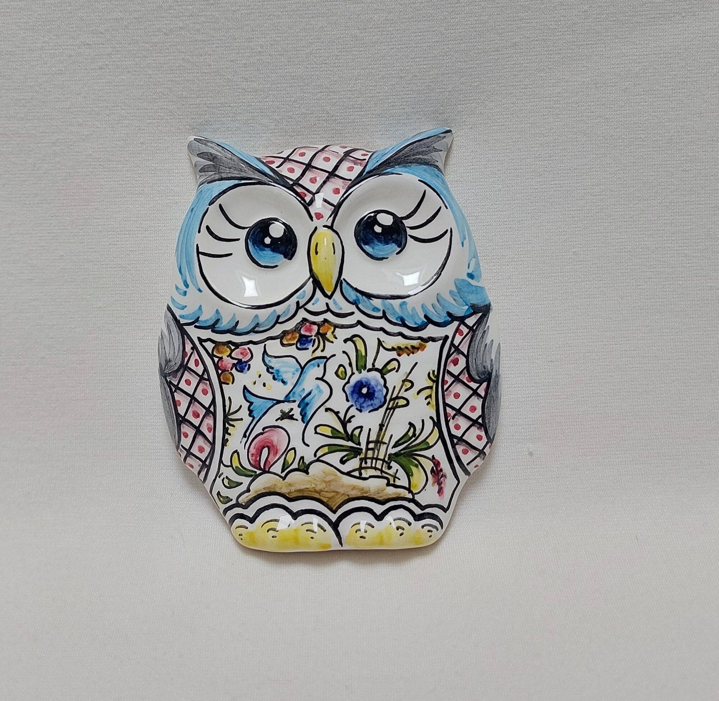 Hand-painted ceramic owl, Gifts for her or him, Wall deco, Portuguese ceramics, Hand-painted Coimbra Ceramics, Owl Statue, Birthday gift