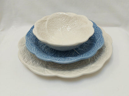 Set x6 Ceramic Plates, Ceramic Cabbage leaf design, Ceramic, Ceramic Plates, Handmade Porttery, Ceramic plate set for 6, Wedding Gift