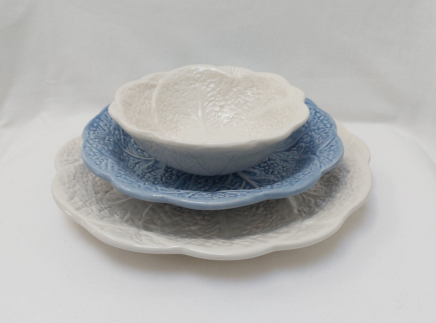 Set x6 Ceramic Plates, Ceramic Cabbage leaf design, Ceramic, Ceramic Plates, Handmade Porttery, Ceramic plate set for 6, Wedding Gift