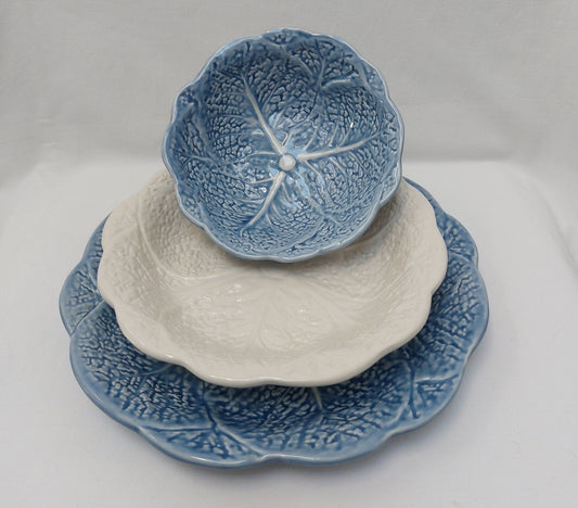 Set x6 Ceramic Plates, Ceramic Cabbage leaf design, Ceramic, Ceramic Plates, Handmade Porttery, Ceramic plate set for 6, Wedding Gift