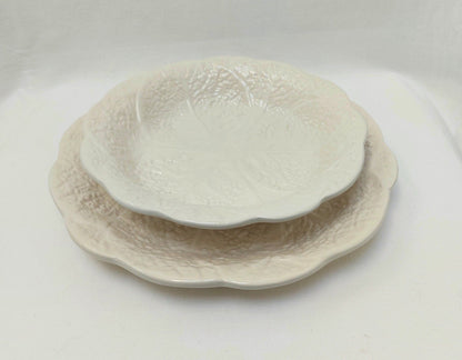 Set x6 Ceramic Plates, Ceramic Cabbage leaf design, Ceramic, Ceramic Plates, Handmade Porttery, Ceramic plate set for 6, Wedding Gift