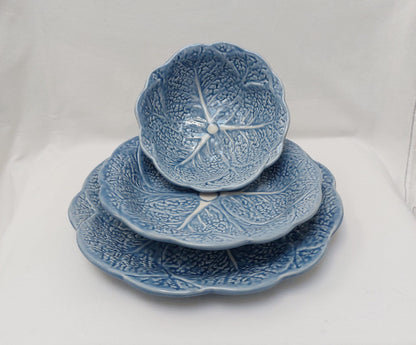 Set x6 Ceramic Plates, Ceramic Cabbage leaf design, Handmade Porttery, Ceramic plate set for 6, Wedding Gift