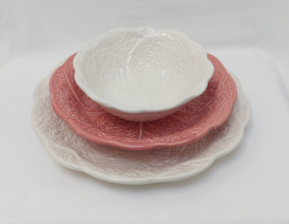 Set x6 Ceramic Plates, Ceramic Cabbage leaf design, Ceramic, Ceramic Plates, Handmade Porttery, Ceramic plate set for 6, Wedding Gift
