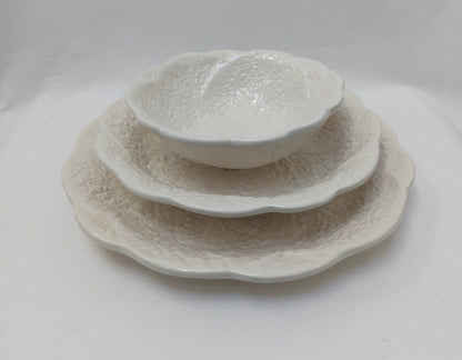Set x6 Ceramic Plates, Ceramic Cabbage leaf design, Ceramic, Ceramic Plates, Handmade Porttery, Ceramic plate set for 6, Wedding Gift