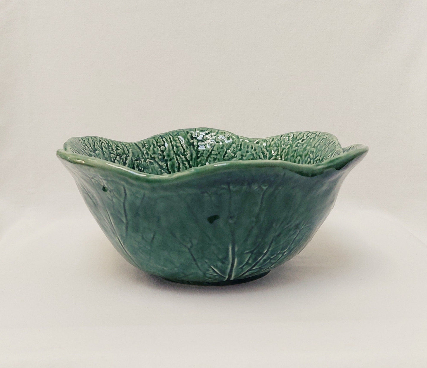 Cabbage salad bowl, Ceramic Cabbage leaf design, Large ceramic salad bowl, wedding gift