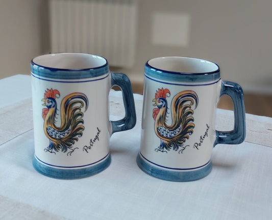 Hand painted beer mug, Ceramic beer mug, Portuguese ceramic beer mug, Special gifts