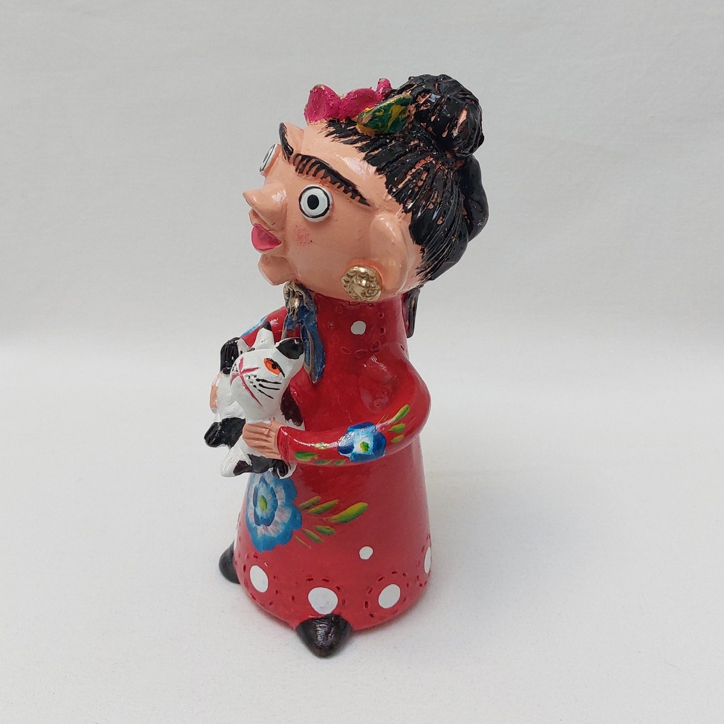 Frida Khalo Figure, Original Christmas Gift, Figurado de Barcelos, Decorative Clay Doll, Typical Portuguese Pottery