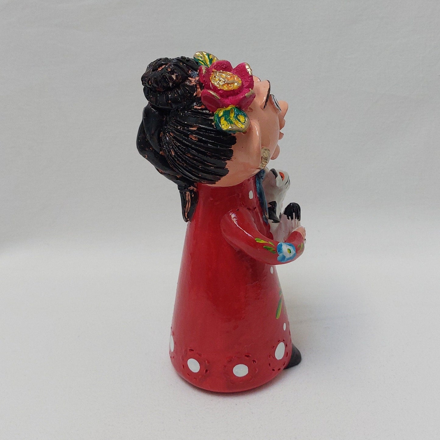 Frida Khalo Figure, Original Christmas Gift, Figurado de Barcelos, Decorative Clay Doll, Typical Portuguese Pottery