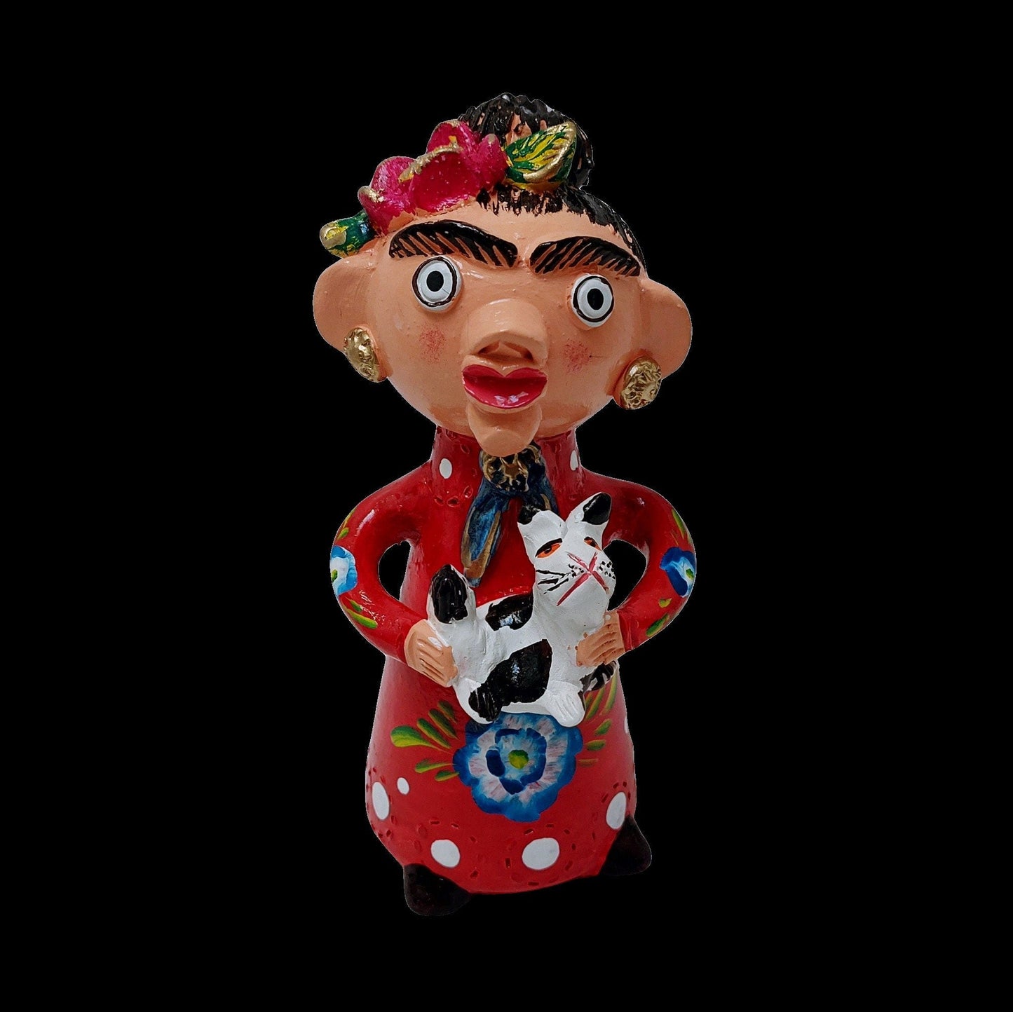 Frida Khalo Figure, Original Christmas Gift, Figurado de Barcelos, Decorative Clay Doll, Typical Portuguese Pottery