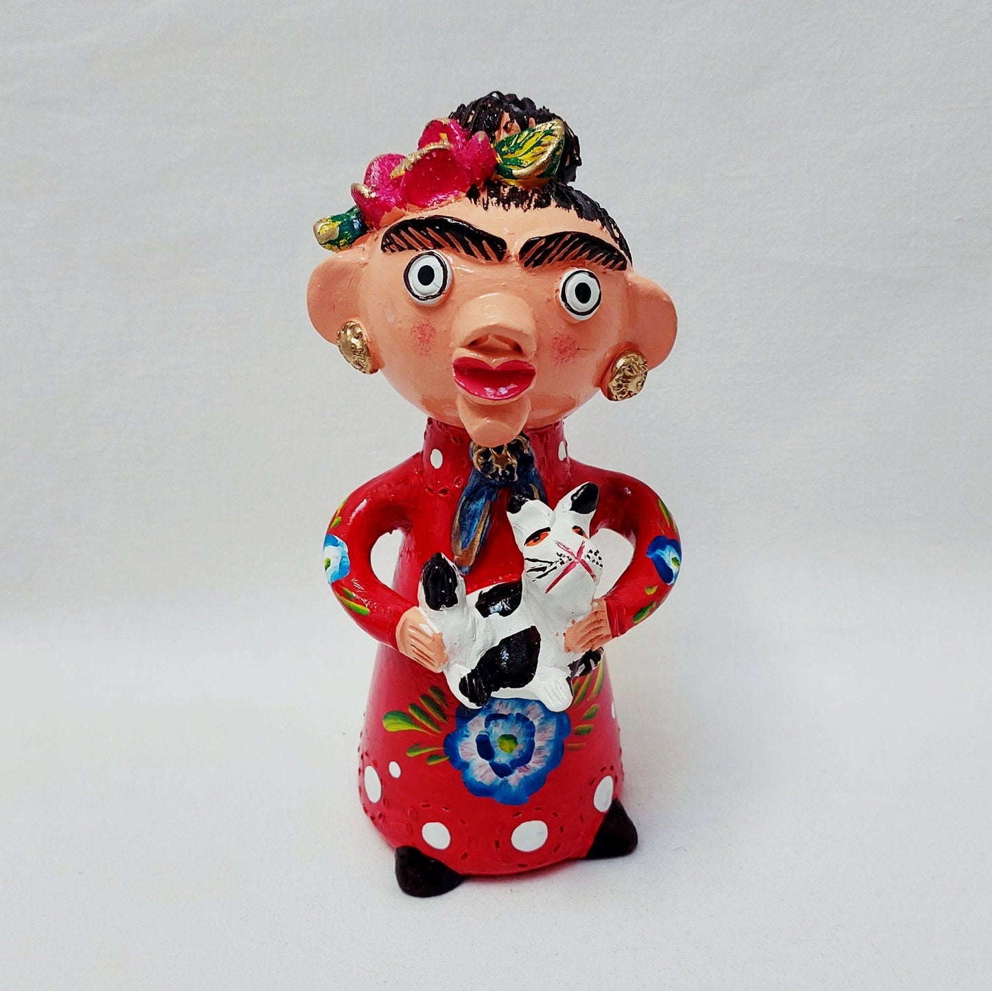 Frida Khalo Figure, Original Christmas Gift, Figurado de Barcelos, Decorative Clay Doll, Typical Portuguese Pottery