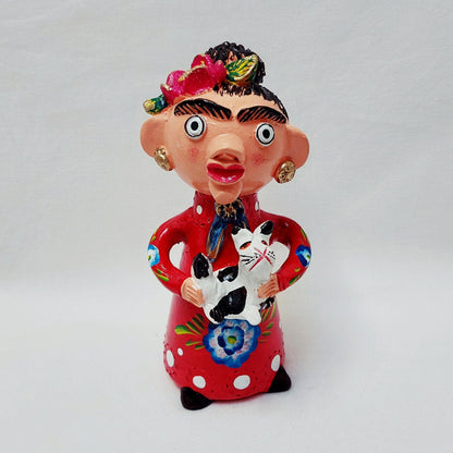 Frida Khalo Figure, Original Christmas Gift, Figurado de Barcelos, Decorative Clay Doll, Typical Portuguese Pottery