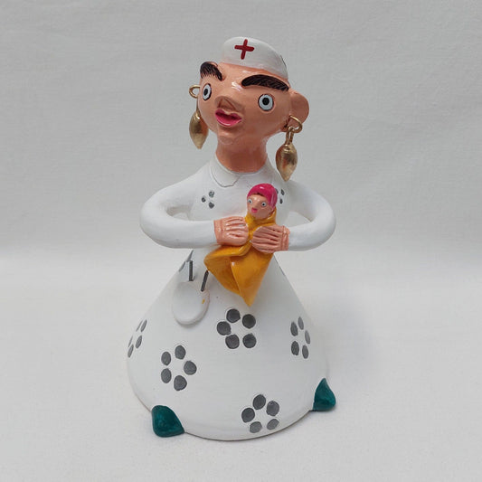 Nurse Figure, Original Christmas Gift, Nurse Gift, Figurado de Barcelos, Decorative Clay Doll, Typical Portuguese Pottery