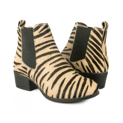 Women's ankle boots LIMITED EDITION, Animal print Zebra ankle boots for her, Brown ankle boots, Women's Brown Ankle Boots, Gifts for her.