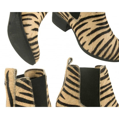 Women's ankle boots LIMITED EDITION, Animal print Zebra ankle boots for her, Brown ankle boots, Women's Brown Ankle Boots, Gifts for her.