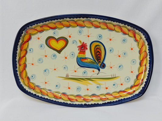 Portuguese Ceramic Tray, Typical portuguese ceramic, Serving tray, Serving plate, Ceramic tray hand painted in Portugal